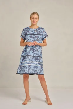 Best Alessandra Claudette Wave Dress Paradise - Cornflower