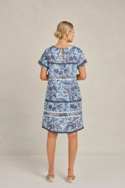 Best Alessandra Claudette Wave Dress Paradise - Cornflower