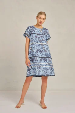 Best Alessandra Claudette Wave Dress Paradise - Cornflower
