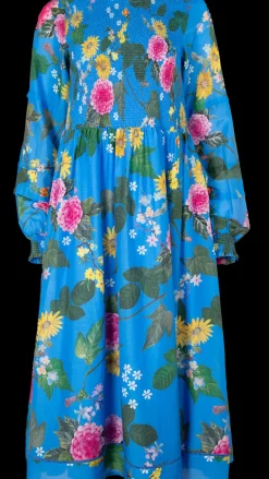 Clearance Alessandra Jade Cotton Silk Dress - Periwinkle  Aria