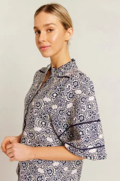 Online Alessandra Lia Shirt Raya - Navy
