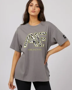 Hot All About Eve Parker Active Tee - Charcoal