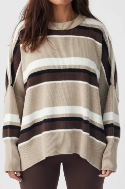 New ARCAA Harper Stripe Sweater - Chocolate, Cream & Black