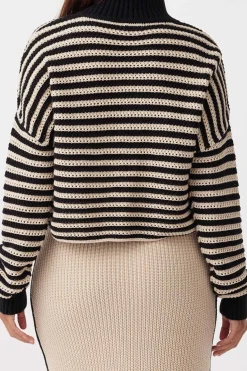 Outlet ARCAA June Cropped Sweater - Sand & Black