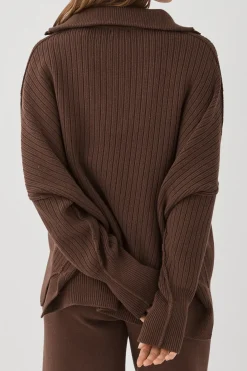 Hot ARCAA Margo Button Up Sweater - Chocolate