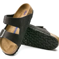 Best Birkenstock Arizona Velvet Grey Suede Leather - Narrow