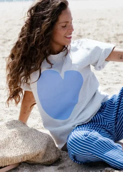 Fashion Cartel & Willow Cartel & Willow Cornflower Heart Tee - Marle/Cornflower