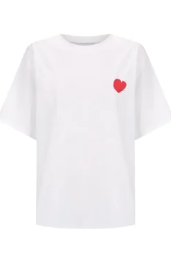 Discount Cartel & Willow Cartel & Willow Mini Heart Tee - White/Deep Red