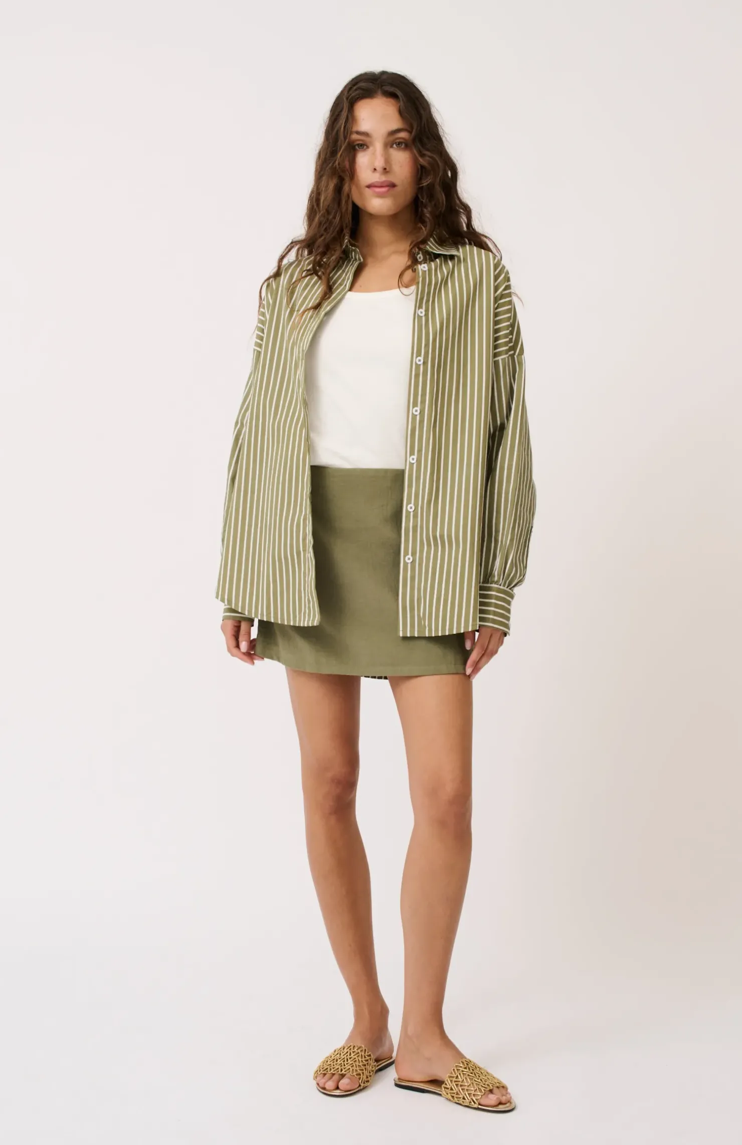 Discount Cartel & Willow Cartel & Willow Tammy Shirt - Palm Stripe