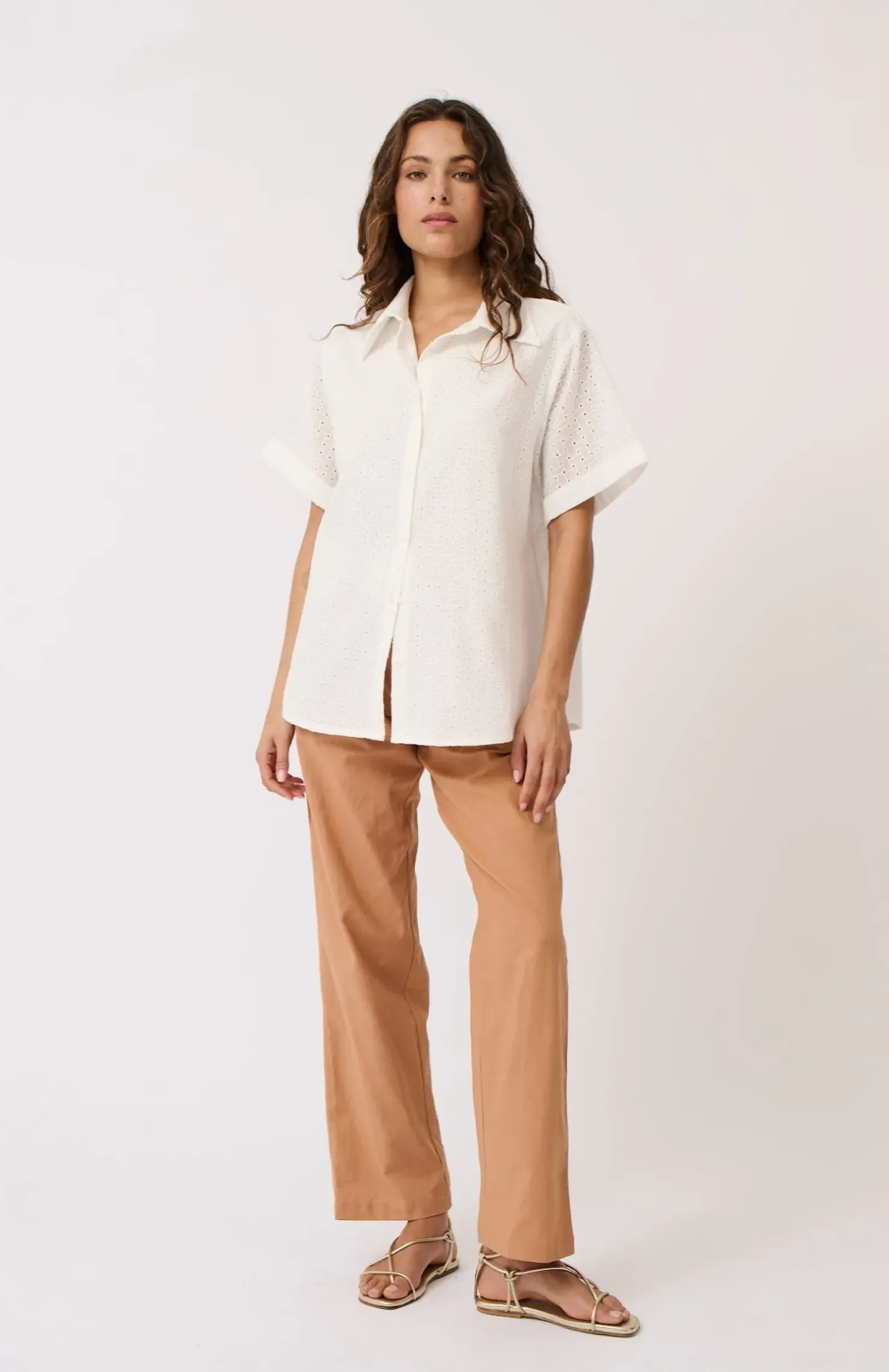 Sale Cartel & Willow Cartel & Willow Tully Shirt - White Broderie