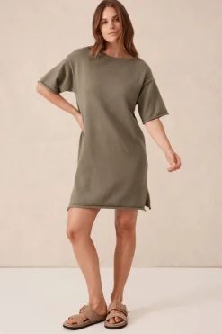 Clearance Ceres Life Boxy Knit Dress - Moss Green