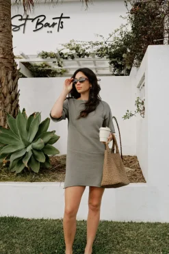 Clearance Ceres Life Boxy Knit Dress - Moss Green