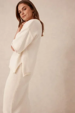 Fashion Ceres Life Boxy Knit Tee- Eggshell