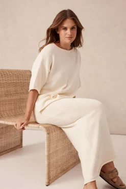 Fashion Ceres Life Boxy Knit Tee- Eggshell