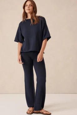 Sale Ceres Life Boxy Knit Tee- Navy