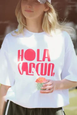 Hot Ceres Life Boyfriend Tee - Hola Cancun Heritage Red