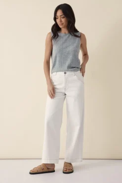Outlet Ceres Life Classic Wide Leg Jean - Fresh Ecru
