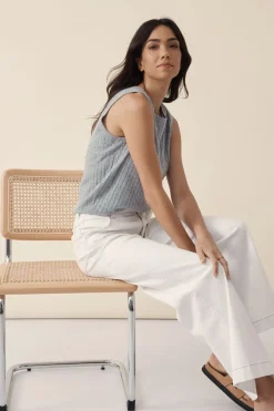 Outlet Ceres Life Classic Wide Leg Jean - Fresh Ecru