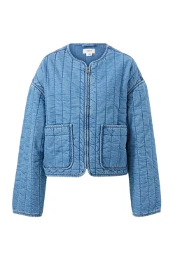 Clearance Ceres Life Comfy Quilted Boxy Jacket - Worn Blue