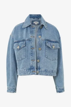Discount Ceres Life Cropped Denim Jacket - Vintage Blue