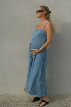 Best Ceres Life Denim Beach Dress - Worn Blue