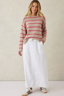 Best Ceres Life Ladder Stitch Knit - String Heritage Red Stripe