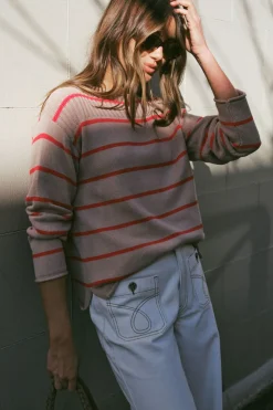Best Ceres Life Ladder Stitch Knit - String Heritage Red Stripe