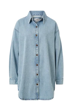 Best Ceres Life Longline Denim Shirt - Vintage blue