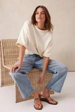 Sale Ceres Life Loose Straight Jean - Vintage Blue