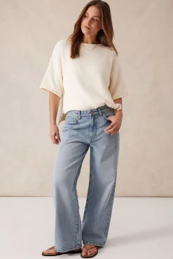 Sale Ceres Life Loose Straight Jean - Vintage Blue