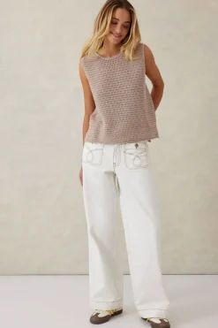 Hot Ceres Life Mesh Knit Tank - String