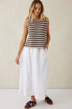 Online Ceres Life Mesh Knit Tank - String/Phantom Stripe