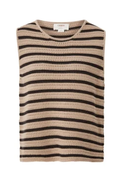 Online Ceres Life Mesh Knit Tank - String/Phantom Stripe