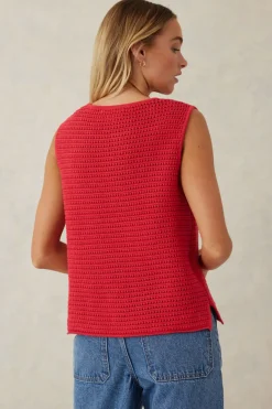 Outlet Ceres Life Mesh Knit Tank - Heritage Red