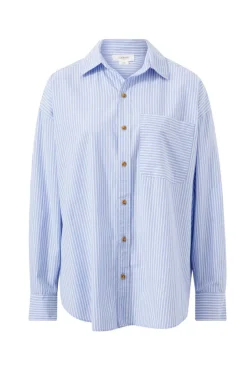 Hot Ceres Life Oversized Poplin Shirt - White Heritage Blue Stripe