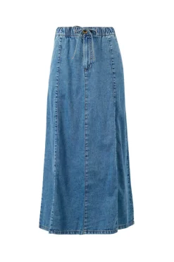 Fashion Ceres Life Panelled Maxi Skirt - Worn Blue Denim