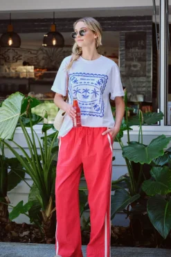 Sale Ceres Life Relaxed Drawstring Pant - Heritage Red