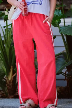 Sale Ceres Life Relaxed Drawstring Pant - Heritage Red