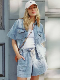 Discount Ceres Life Relaxed Everyday Short - Vintage Blue Denim