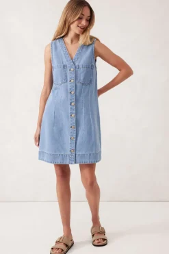 Clearance Ceres Life Seamed Mini Shift Dress - Vintage Blue