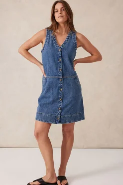 Sale Ceres Life Side Pocket Mini Shift Dress - Fresh Indigo