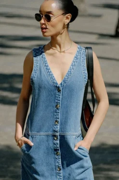 Sale Ceres Life Side Pocket Mini Shift Dress - Fresh Indigo