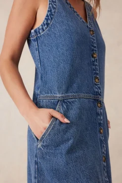 Sale Ceres Life Side Pocket Mini Shift Dress - Fresh Indigo