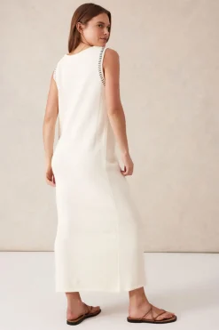 Best Ceres Life Sleeveless Boat Neck Knit Midi Dress - Eggshell
