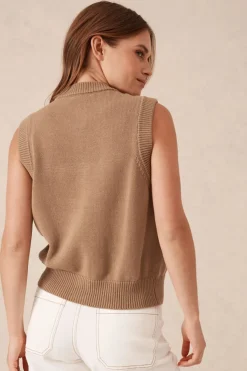 Fashion Ceres Life Sleeveless Cardi - Summer Taupe