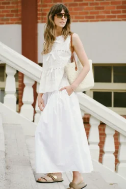 Fashion Ceres Life Sleeveless Tie Top - White