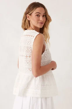 Fashion Ceres Life Sleeveless Tie Top - White