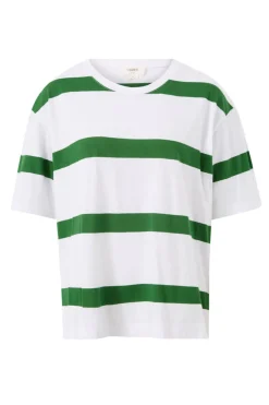 Best Ceres Life Slouchy Split Hem Tee - Winter Green Bold Stripe