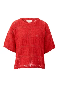 Clearance Ceres Life Square Knit Boxy Tee - Heritage Red