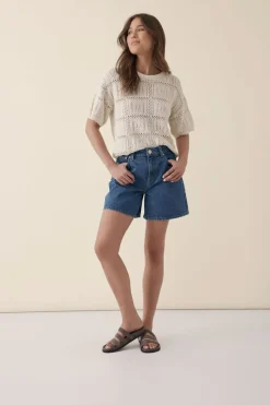 Best Ceres Life Square Knit Boxy Tee - Ecru